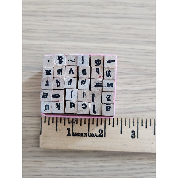 Wood Rubber Stamps Variety of Lips Kiss Hearts Love Check Background Mini Letter - Picture 4 of 7